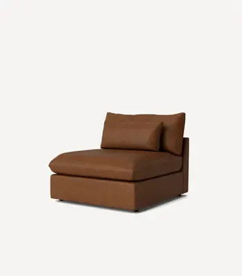 James Modular Armless Chair - Black, Leather product