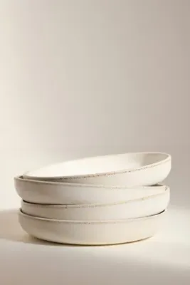 Jasper Portuguese Stoneware Pasta Bowls Set of 4 - White by Anthropologie, alternate view