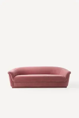 Jeane Rolled-Edge Sofa - Pink, Polyester by Anthropologie, alternate view