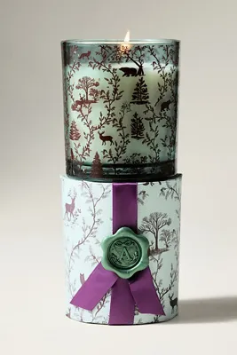 Jene Wrapped Journey To The Alps Glass Candle - Blue, Cotton by Anthropologie, alternate view