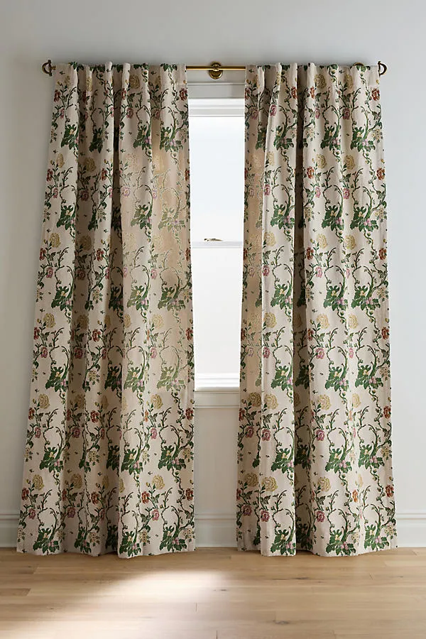 Jensine Floral Jacquard Curtain - Ivory, Polyester product
