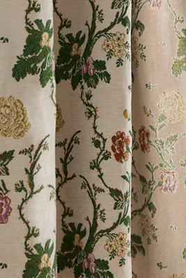 Jensine Floral Woven Jacquard Curtain - White, Polyester alternate view
