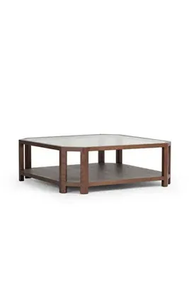 Jenzen Octagonal Coffee Table with Storage - Tempered Glass by Anthropologie, alternate view