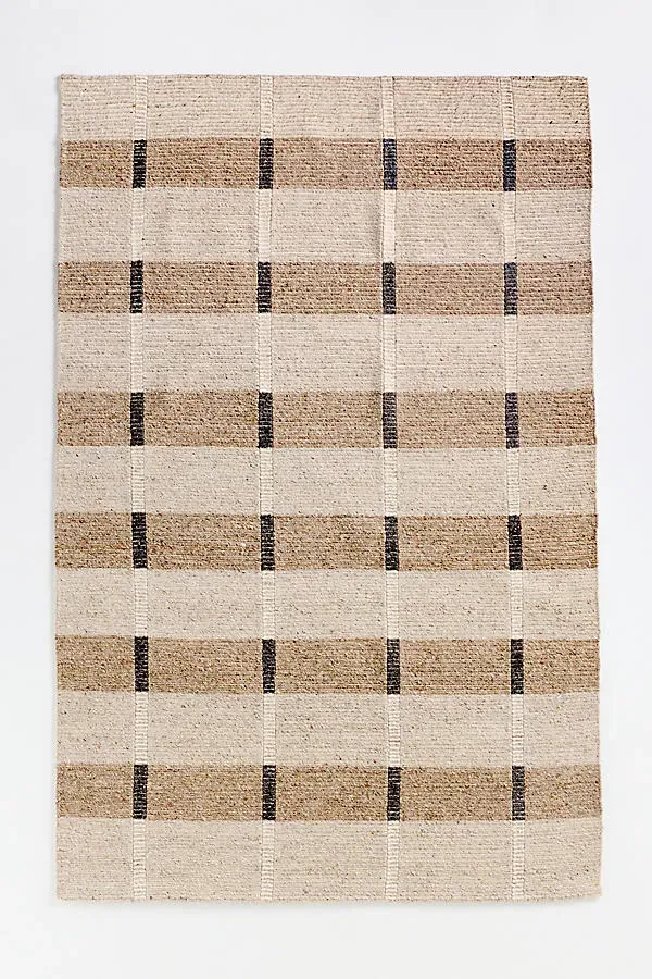 Jeremiah Brent Hand-Knotted Geometric Rug - Beige, Cotton/Wool by Anthropologie