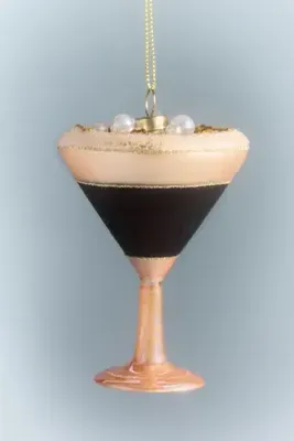 Jeweled Cocktail Glass Ornaments - Brown by Anthropologie, alternate view