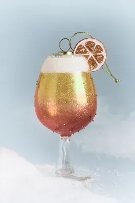 Jeweled Cocktail Glass Ornaments - Orange by Anthropologie, image 2