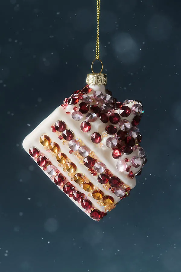 Jeweled Food Glass Ornament Set - Pink by Anthropologie