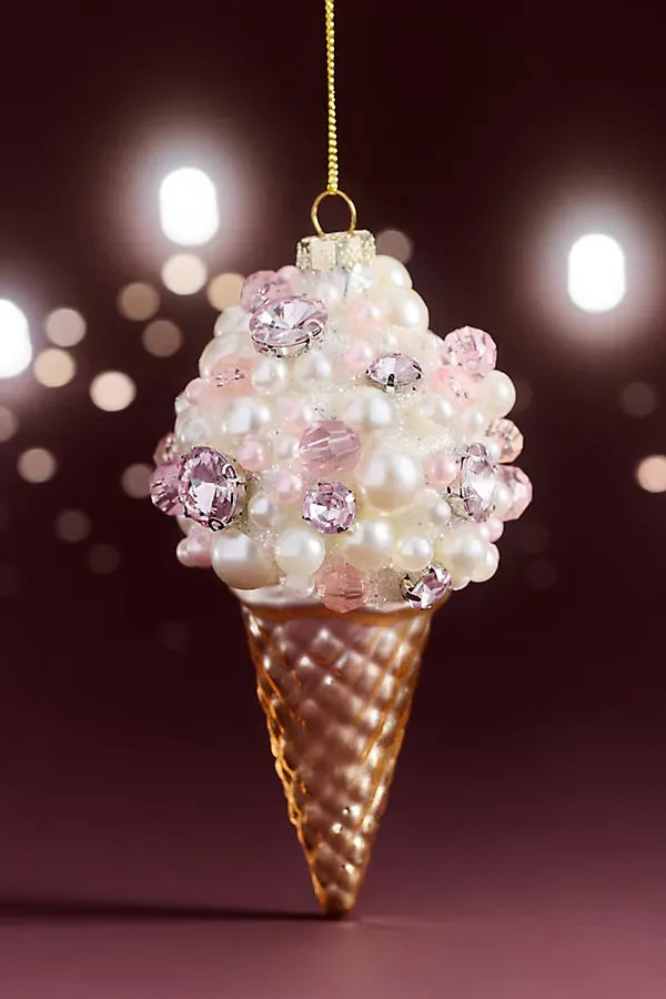 Jewelled Food Glass Ornament Set - Assorted by Anthropologie