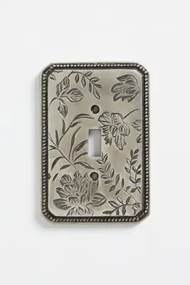 Joan Medium Floral Switch Plate - Silver, Metal product
