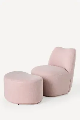 Joanie Armless Accent Chair - Pink, Polyester/Linen product