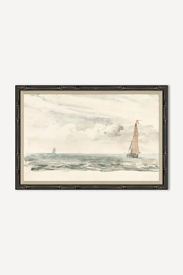John Constable Seascape with Two Sailboats Wall Art - White product
