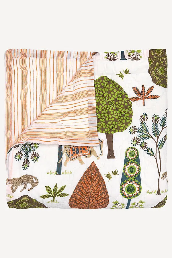 John Robshaw Vivaan King Size Cotton Voile Quilt - Beige by Anthropologie