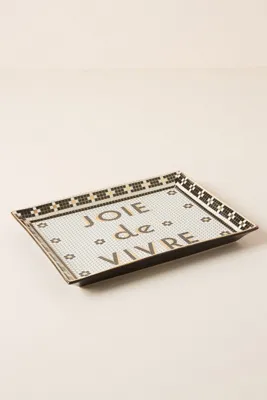 Joie de Vivre Bistro Tile Tray Large - Black by Anthropologie, image 2