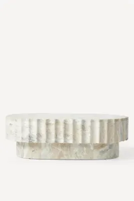 Jolie Marble Coffee Table with Fluted Edges alternate view
