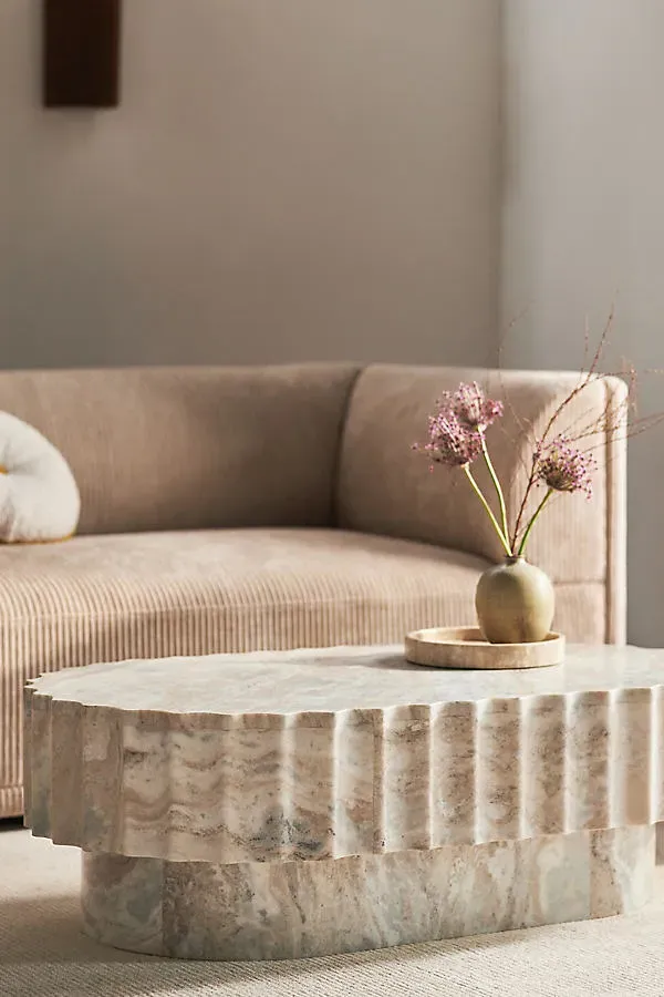 Jolie Marble Coffee Table with Fluted Edges product