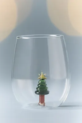 Jolly Icon Stemless Wine Glass - Green, Borosilicate Glass by Anthropologie, image 2