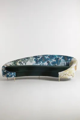 Judarn Asymmetric Serpentine Sofa - Green, Polyester product