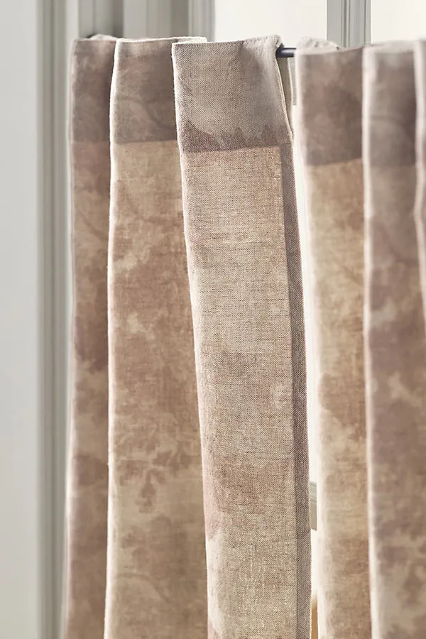 Judarn Cotton Linen Cafe Curtain Set of 2 - Sepia by Anthropologie, image 2