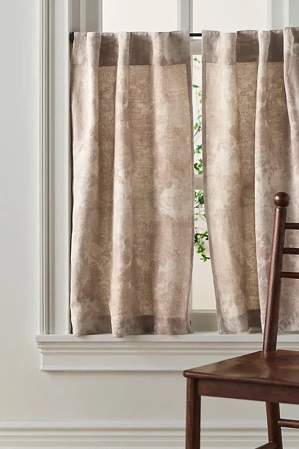 Judarn Cotton Linen Cafe Curtain Set of 2 - Sepia by Anthropologie