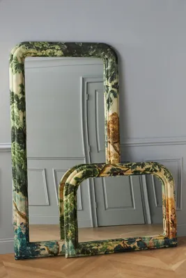 Judarn Upholstered Fabric Floor Mirror alternate view