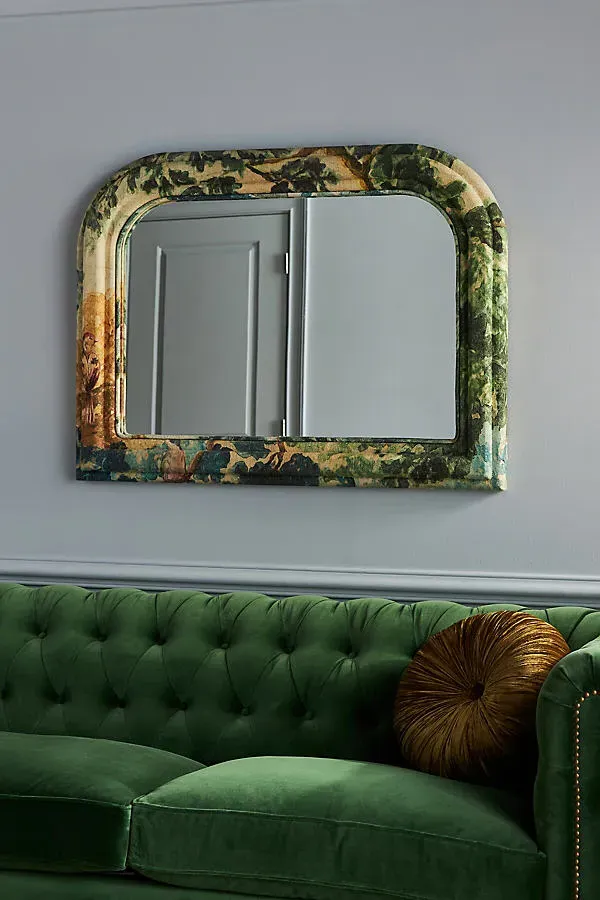 Judarn Upholstered Fabric Mantel Mirror by Anthropologie