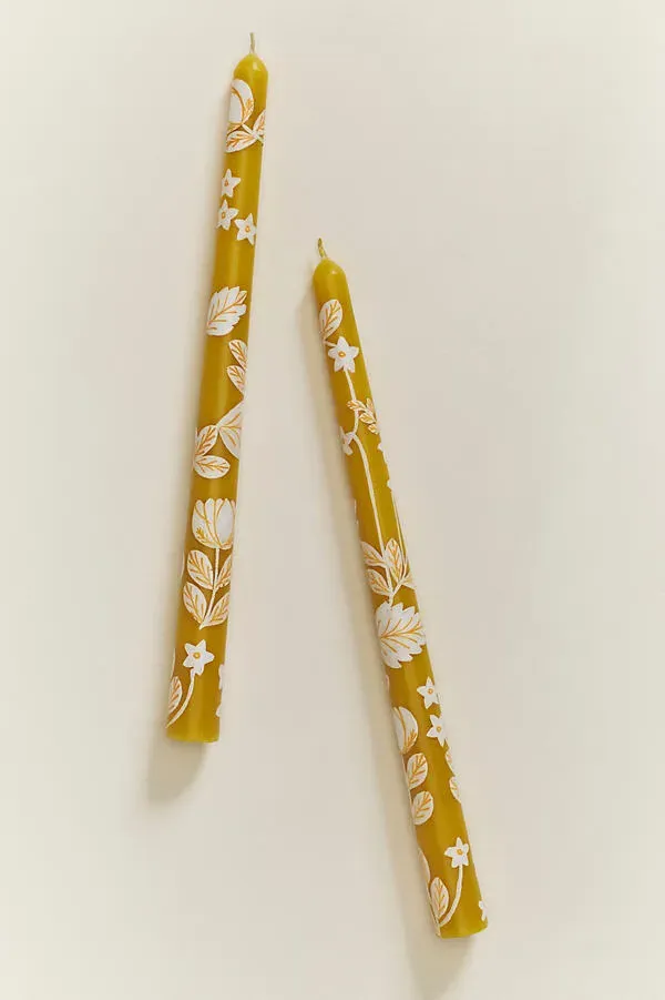 Jude Taper Candles Set of 2 - Yellow, Cotton product