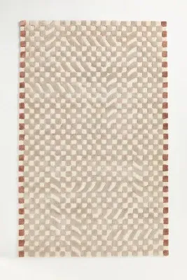 Julia Hand Tufted Checkered Rug - Beige, Wool Blend product