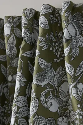 Julie Jacquard Bird Curtain - Green, Polyester product
