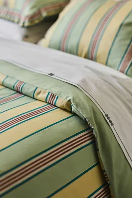 Juliet King Size Yarn Dyed Stripe Ruffle Edge Duvet Cover - Cotton by Anthropologie, image 2