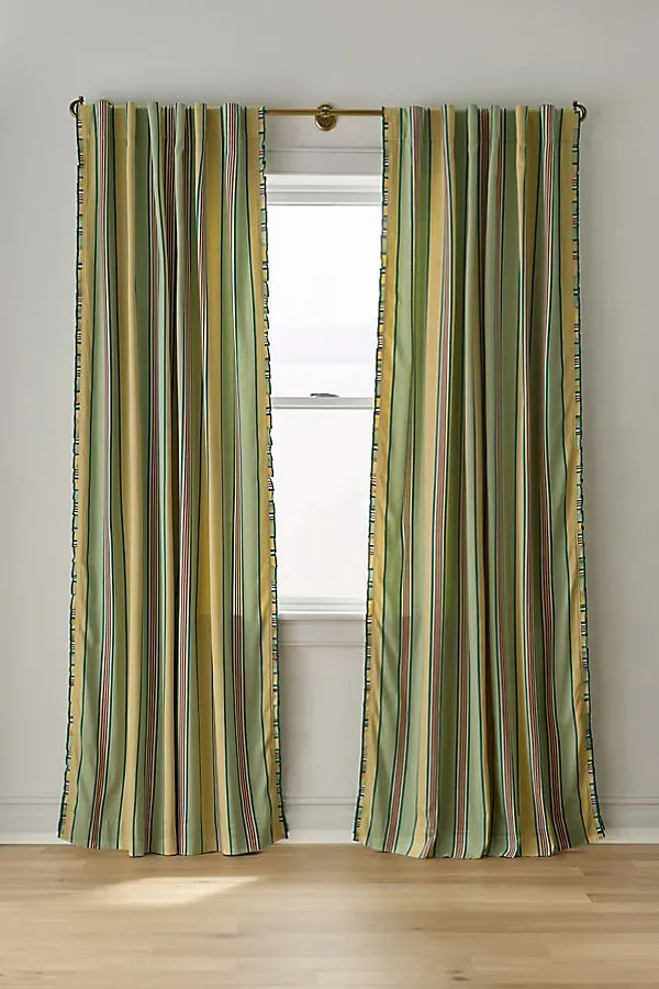 Juliette Striped Curtain with Frilled Edges - Cotton by Anthropologie