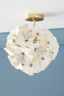 June Capiz Floral Flush Mount - White product