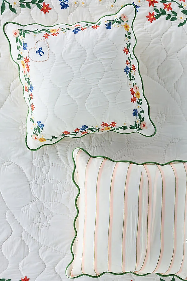 Juni Cotton Embroidered Floral Euro Sham - Ivory product