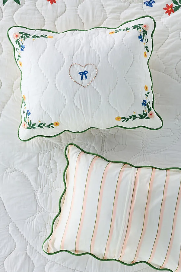 Juni Floral Embroidered Pillowcases Set of 2 - White, Cotton product