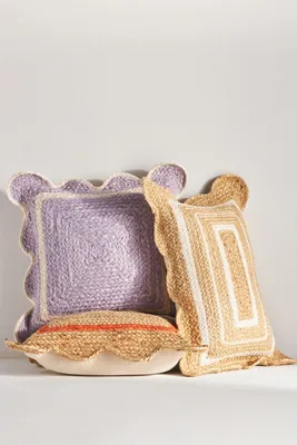 Jute Scallop Pillow - Orange, Jute product