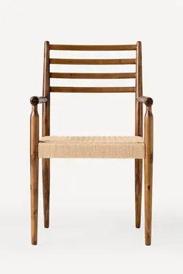 Kahlo Paper Cord Dining Armchair - Brown, Acacia Wood product