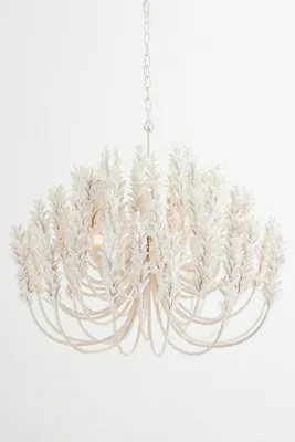 Kaia Coconut Shell Chandelier - Ivory, Iron by Anthropologie, image 2