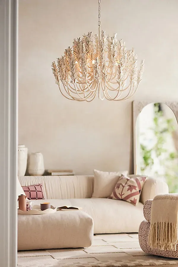 Kaia Coconut Shell Chandelier - Ivory, Iron by Anthropologie
