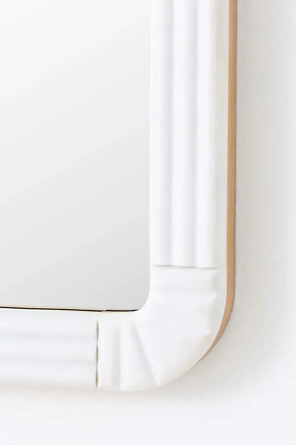 Kanta Rectangular Wall Mirror - White, Marble product