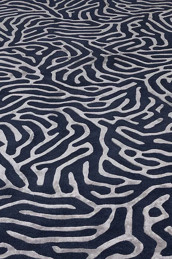 Katherine Carnaby Coral Blue Rug - Wool, Viscose product