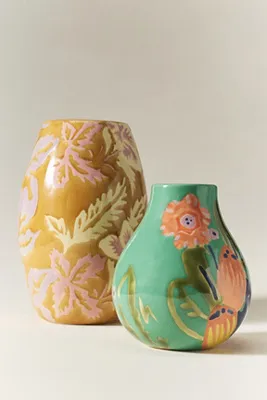 Kauwela Floral Vase - Orange, Earthenware product