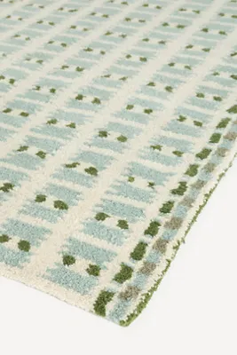 Kendall Hand-Tufted Geometric Shag Rug - Blue, Wool by Anthropologie, image 2