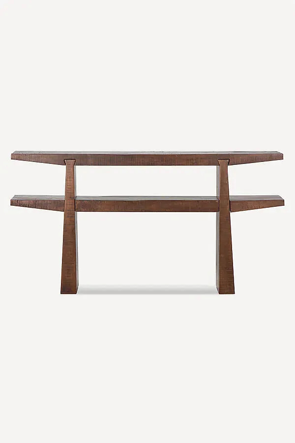 Keystone Tiered Console Table - Brown, Reclaimed Wood by Anthropologie