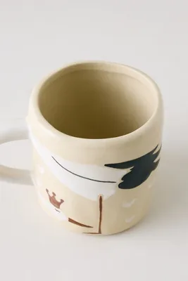 Kids Bambino Handpainted Stork Mug - Beige product