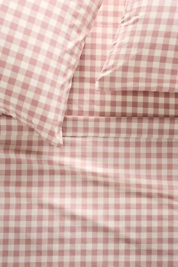 King Size Printed Sheet Set - Purple, Organic Cotton Percale by Anthropologie