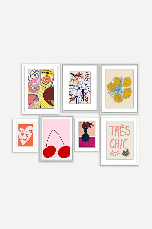 Kitchen Symphony Gallery Wall Art Set of 7 - Pink product