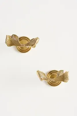 Koi Fish Curtain Tieback Right - Brass product