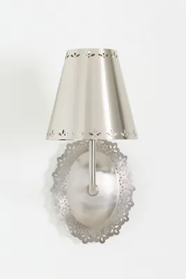 Lacie Lace Trimmed Wall Sconce - Antique Nickel, Steel alternate view