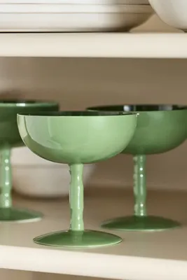 Lacquer Coupe Glass - Green by Anthropologie, alternate view