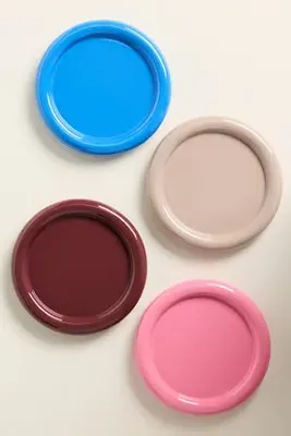 Lacquer Wood Coaster - Blue, Wood product
