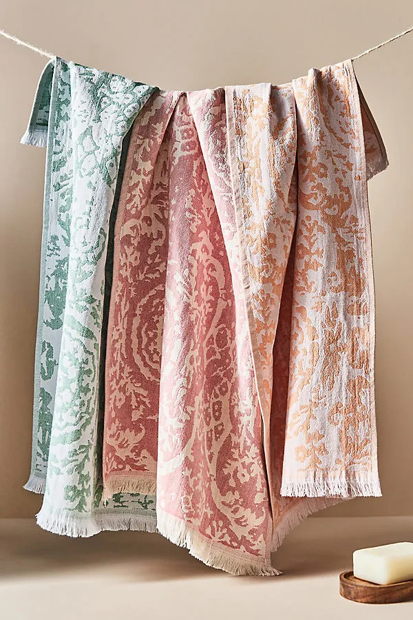 Lady Fringed Jacquard Dish Towels Set of 3 - Cotton product